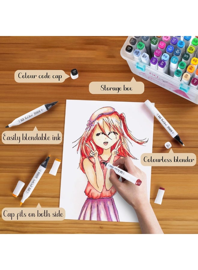 Touchcolor 60-Color Dual Tip Professional Art Markers – Premium Alcohol-Based Sketch Pens with Chisel & Fine Tips – Includes Sturdy Organized Carrying Case – High-Quality Set for Kids, Adults & Aspiring Artists - Image 4